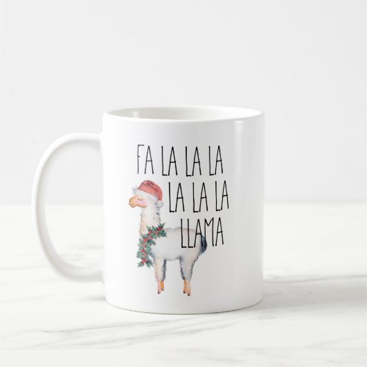 Lustiges Weihnachtslama-Fa-La-La-La-La Kaffeetasse (Links)