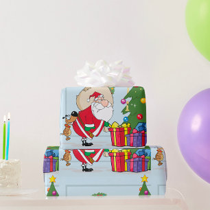 Lustiges Weihnachtsmann-Geschenkpapier Geschenkpapier