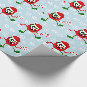 Lustiges Weihnachtsmonster-Packpapier Geschenkpapier