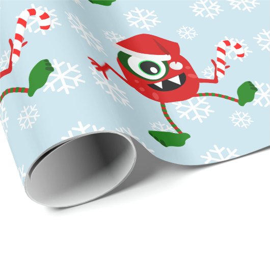 Lustiges Weihnachtsmonster-Packpapier Geschenkpapier (Rolleneckpunkt)
