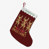 Lustiges Weihnachtsren alle Klingel-Damen Kleiner Weihnachtsstrumpf (Vorderansicht (hängend))