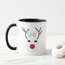 Lustiges Weihnachtsren erhalten Lit-Kaffee-Tasse