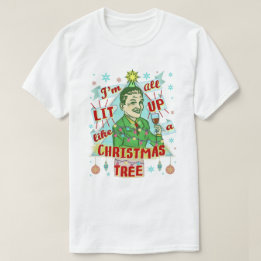 Lustiges WeihnachtsRetro Lit, der oben Spaß-Mann T-Shirt