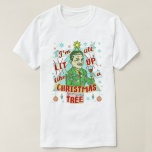 Lustiges WeihnachtsRetro Lit, der oben Spaß-Mann T-Shirt