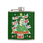 Lustiges WeihnachtsRetro trinkender Flachmann (Vorderseite)