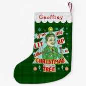 Lustiges WeihnachtsRetro trinkender Spaß-Mann-Lit Kleiner Weihnachtsstrumpf (Rückseite)