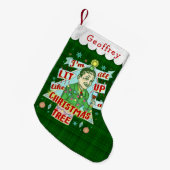 Lustiges WeihnachtsRetro trinkender Spaß-Mann-Lit Kleiner Weihnachtsstrumpf (Vorderansicht (hängend))