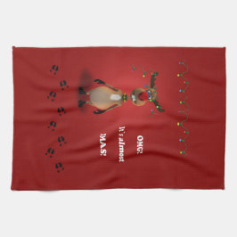 Lustiges Weihnachtsrotes gerochenes Ren Handtuch
