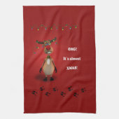 Lustiges Weihnachtsrotes gerochenes Ren Handtuch (Vertikal)