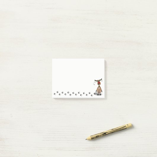 Lustiges Weihnachtsrotes gerochenes Ren Post-it Klebezettel (Auf Schreibtisch)