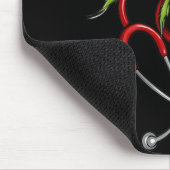 Lustiges Weihnachtsstethoskop Mousepad (Ecke)