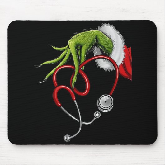 Lustiges Weihnachtsstethoskop Mousepad (Vorne)