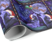 Lustiges Weihnachtswolf-Wortspiel glücklicher Geschenkpapier (Rolleneckpunkt)