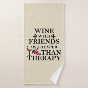 lustiges Weinangebot für Freunde Badehandtuch