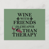 lustiges Weinangebot für Freunde Feiertagspostkarte (Vorderseite)