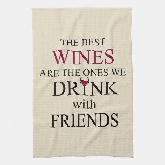 lustiges Weinangebot für Freunde Geschirrtuch (Vertikal)