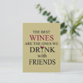 lustiges Weinangebot für Freunde Postkarte (Stehend Vorderseite)