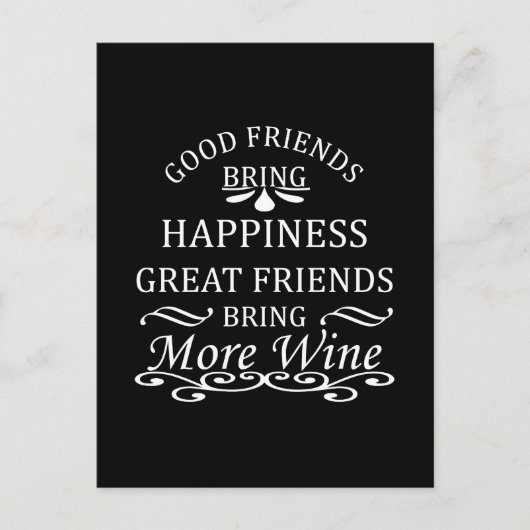 lustiges Weinangebot für Freunde Postkarte (Vorderseite)