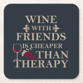 lustiges Weinangebot für Freunde Rechteckiger Pappuntersetzer (Vorderseite)