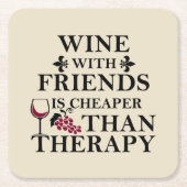 lustiges Weinangebot für Freunde Rechteckiger Pappuntersetzer (Vorderseite)