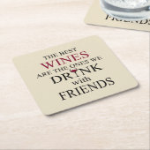lustiges Weinangebot für Freunde Rechteckiger Pappuntersetzer (angewinkelt)