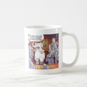 Lustiges weißes Elefant im Raum Kaffeetasse