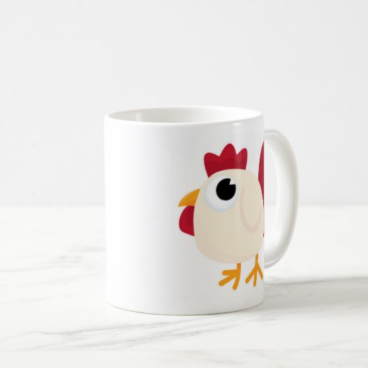 Lustiges weißes Huhn Kaffeetasse (VorderseiteRechts)