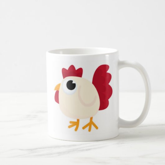 Lustiges weißes Huhn Kaffeetasse (Rechts)