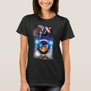 Lustiges Weltraum-Katze T-Shirt, Astronaut, Galaxi T-Shirt