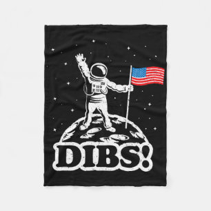 Lustiges Weltraum-Shirt Usa Astronaut Mond Flagge Fleecedecke