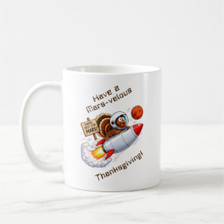 Lustiges Weltraum-Truthahn-Erntedankfest Kaffeetasse