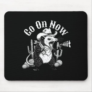 Lustiges Western-Opossum, hau ab, Cowboy-Opossum-M Mousepad