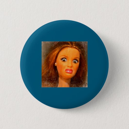 Lustiges widerliches Puppengesicht Meme Button (Vorderseite)