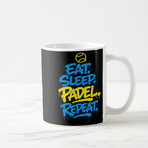 Lustiges Wiederholungsdesign für Padel-Spieler Kaffeetasse
