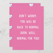 Lustiges Wohlbefinden sorgen Sie sich nicht zurück (Vorne/Hinten)