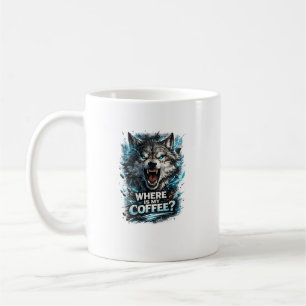 Lustiges Wolf Kaffee Liebhaber Typografie Design Kaffeetasse
