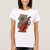 Lustiges Wombat, das Cello-Cartoon spielt T-Shirt (Vorderseite)