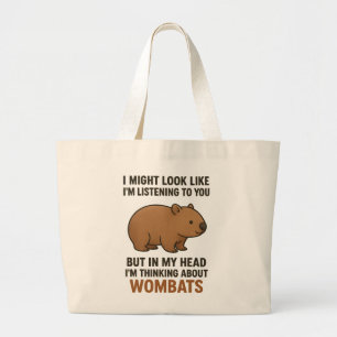 Lustiges Wombat-Zitat über Zuhören und Tagträumen Jumbo Stoffbeutel