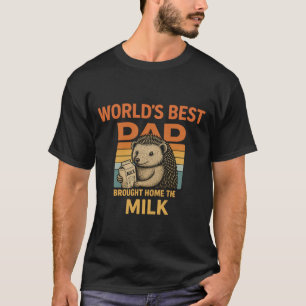 Lustiges World's Best Dad T-Shirt - Süßer Igel mit