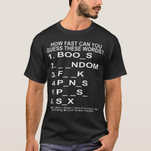 Lustiges Worträtsel Schmutziger Geist Trick Quiz T-Shirt