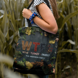 Lustiges WTF-Wein Truthahn Erntedankfest Tasche