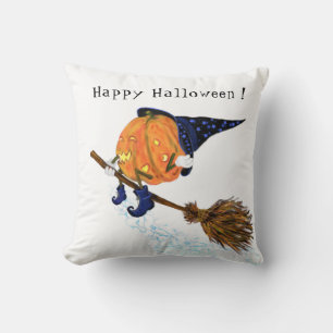 Lustiges Wurfkissen Halloween Hexe Kürbis Fliegend Kissen
