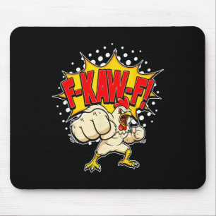 Lustiges wütendes Huhn Karate Schläge und Schreit  Mousepad