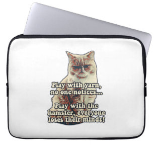 Lustiges wütendes Katzen-Meme für Katzenliebhaber Laptopschutzhülle