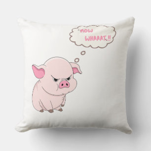 Lustiges Wütendes Schwein Jetzt Whaaat Meme Wurfki Kissen