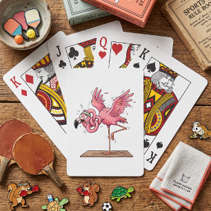 Lustiges Yoga Flamingo Workout Missgeschick Spielkarten