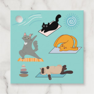 Lustiges Yoga mit Katzen Geschenkanhänger