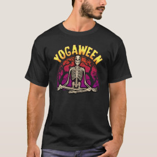 Lustiges Yogaween Gruseliges Halloween Buddha Medi T-Shirt