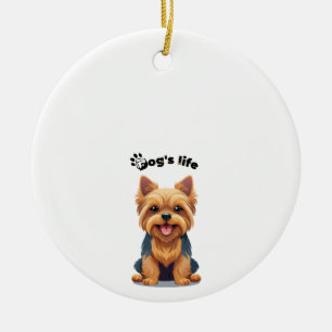 Lustiges Yorkshire Terrier-Illustration aus dem Hu Keramik Ornament