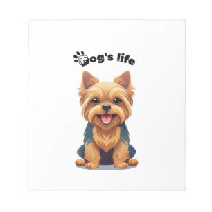 Lustiges Yorkshire Terrier-Illustration Hundeleben Notizblock